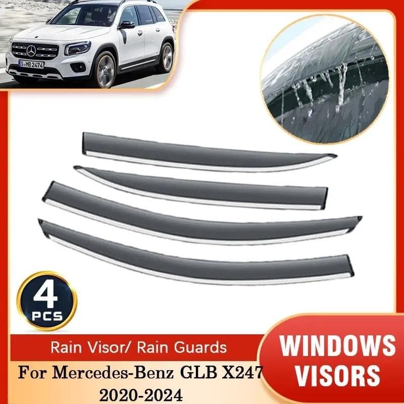 Para Mercedes-Benz GLB X247 180 250 200 2020 2021 2022 2023 2024 Chuva Janela Viseira Defletor Ventilação Toldo Guardas 