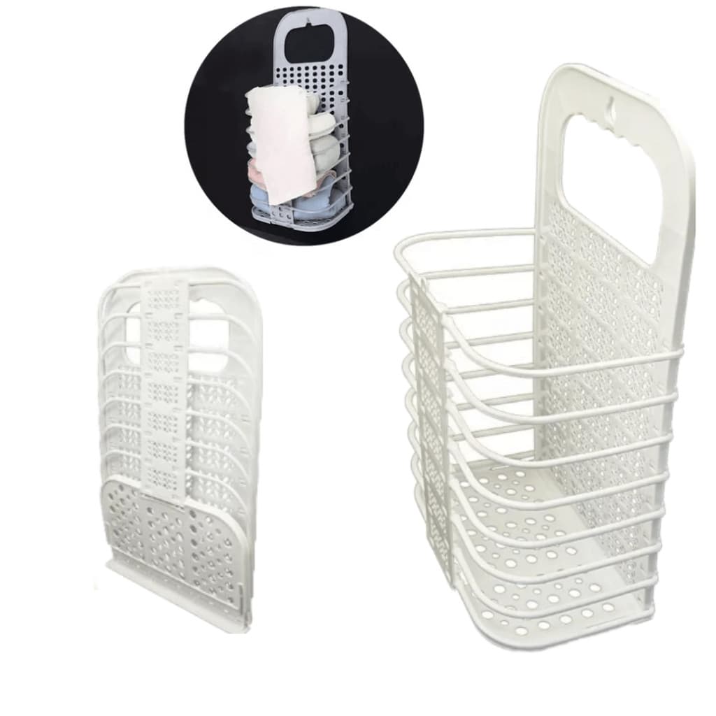 Cesto roupa suja dobravel de parede organizador multiuso para lavanderia cesta supenso retratil