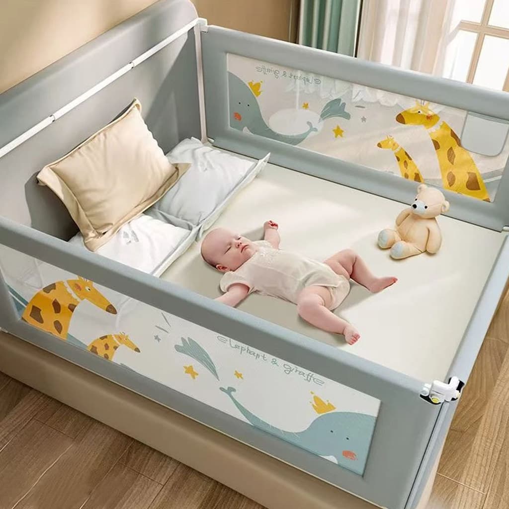 Tela de Proteção Para Cama Infantil Segurança Tecido Respirável