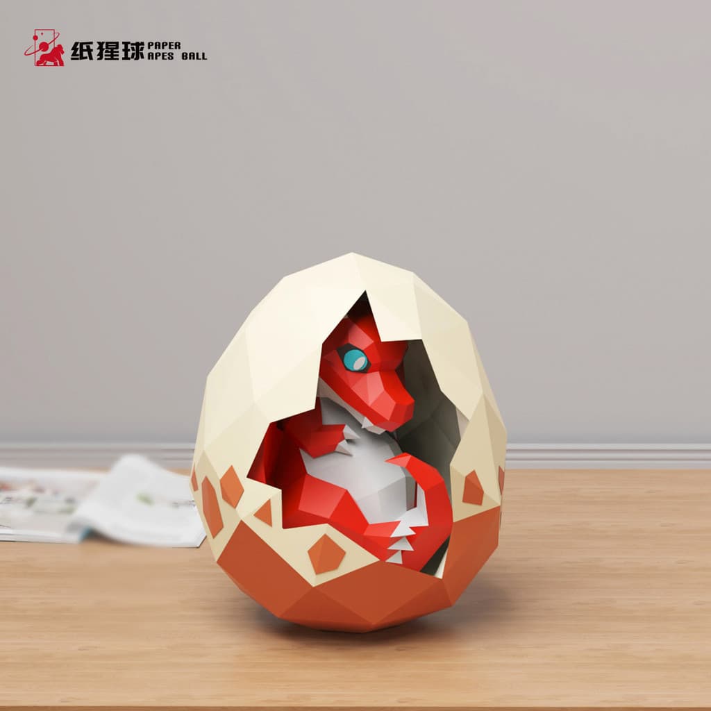 MOMO tridimensional molde De papel orangotango bola incubação jovem dragão arte De papel tridimensional Origami decoraçã