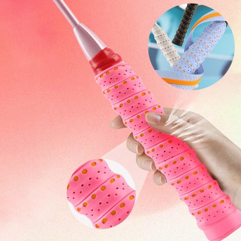 Fita Adesiva Perfurada De 16 Cores Para Raquetes De Tênis De Badminton Antiderrapante Overgrip Absorvente Sweatband Envo