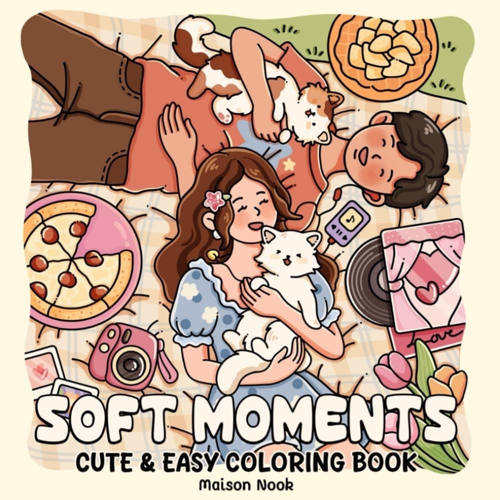 Livro de Colorir Soft Moments | Cenas Aconchegantes de Meninas e Meninos | 40 Ilustrações Fofas | Papel 120 g