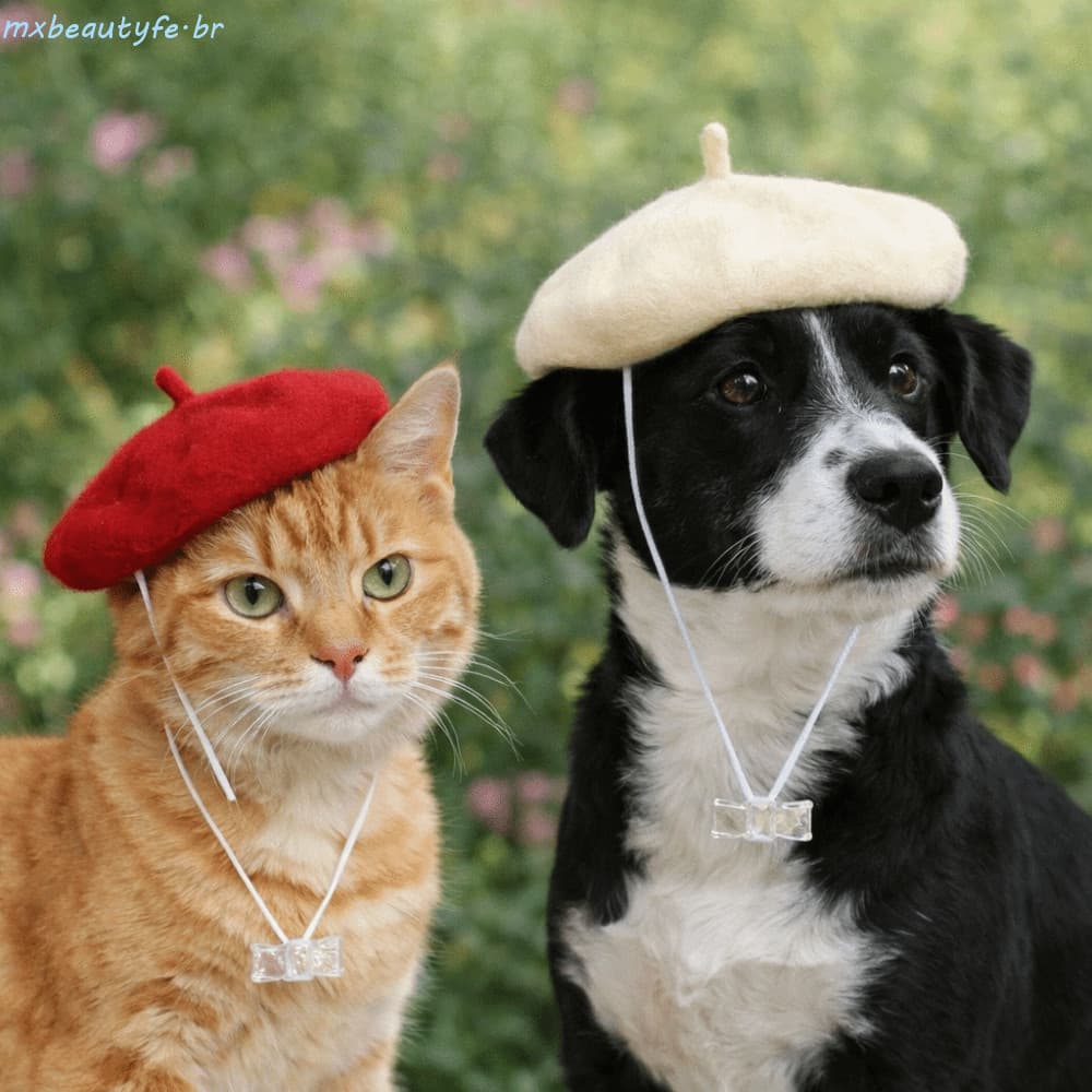 Chapéu De Boina Para Gato MXBEAUTYFE , Respirável Ajustável Animais De Estimação , Adorável Protetor Solar Fofo E Confor