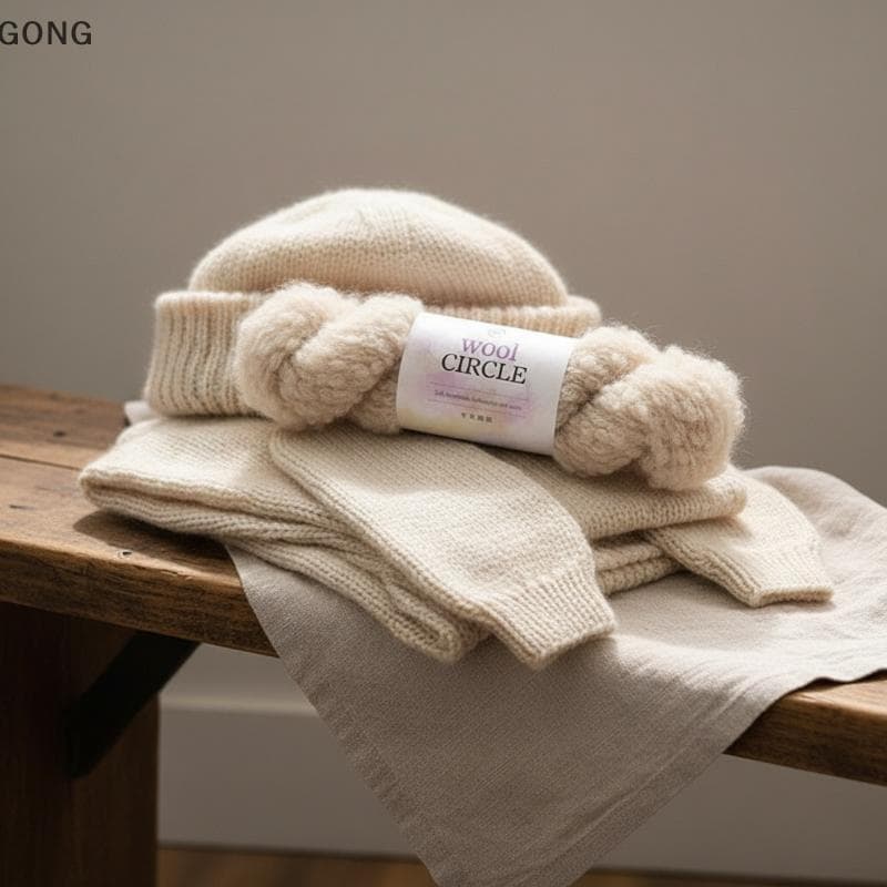 [BI] Círculo De Lã De Cor Sólida Fio Tecido À Mão Faça Você Mesmo Cachecol Chapéu Suéter Médio Thi Merino Macio E Confor