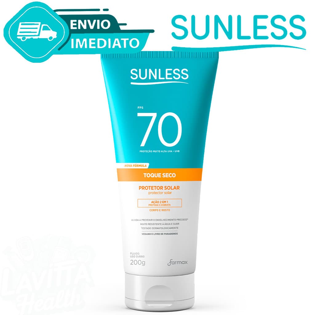 Protetor Solar Corporal e Facial 200g Sunless Toque Seco Pele Verão Proteção Total Envio Imediato