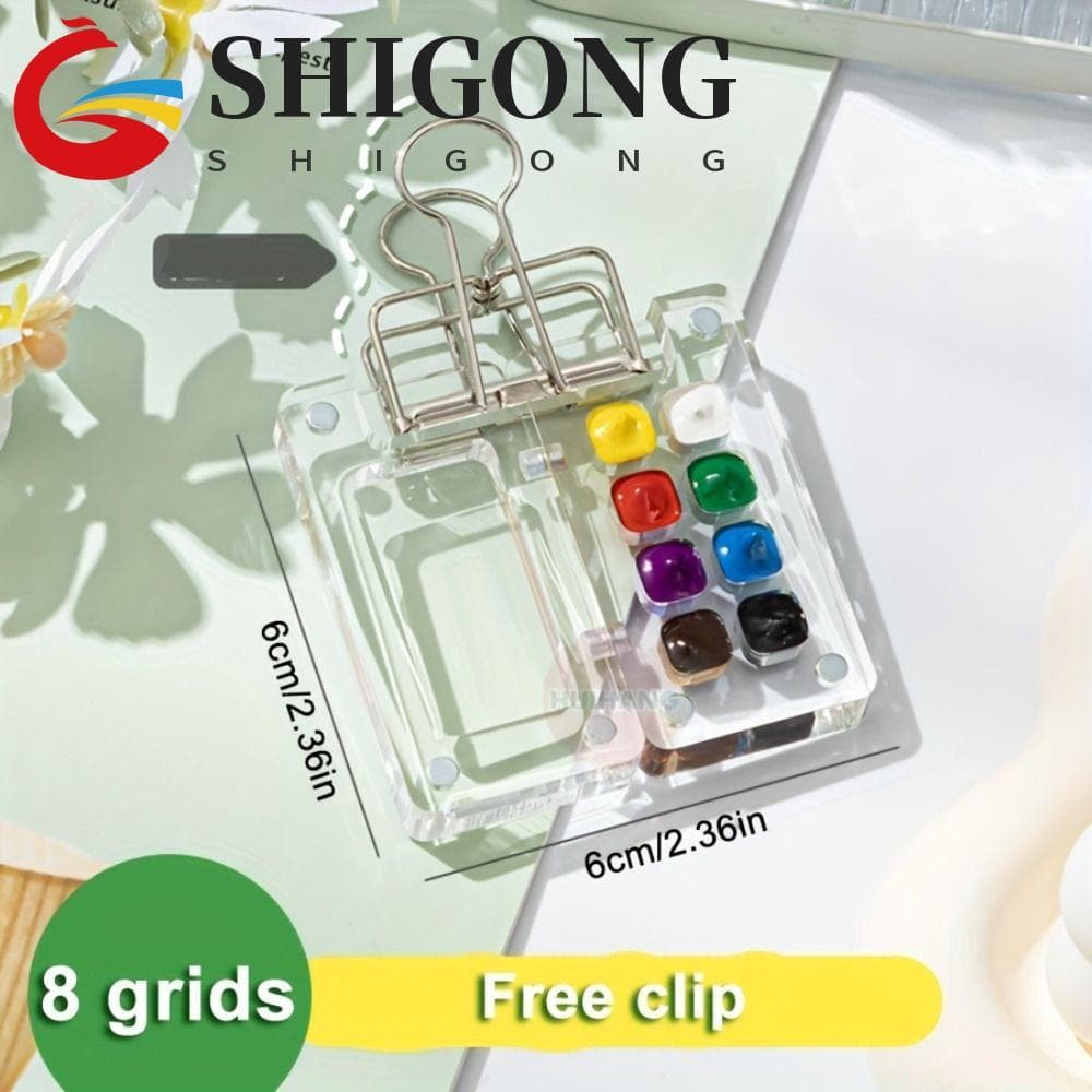 Paleta De Pintura Em Aquarela SHIGONG , Mini Caixa De Pigmento Grade 8/15 , Portátil Com Clipe Vazia Acrílica