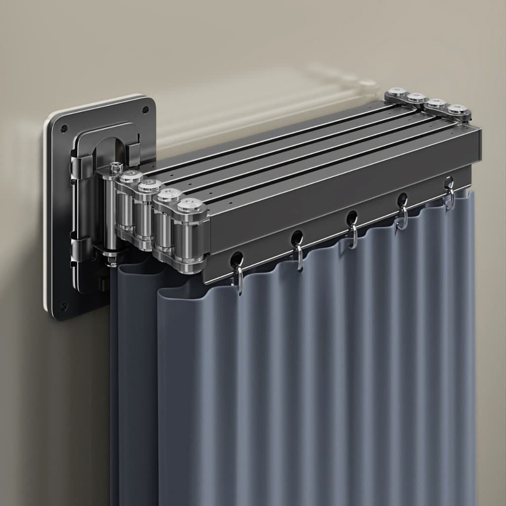 42741 Divisória de Banheiro Dobrável · Sem Perfuração, Impermeável, Separação Úmida e Seca |     Cortina de Chuveiro com