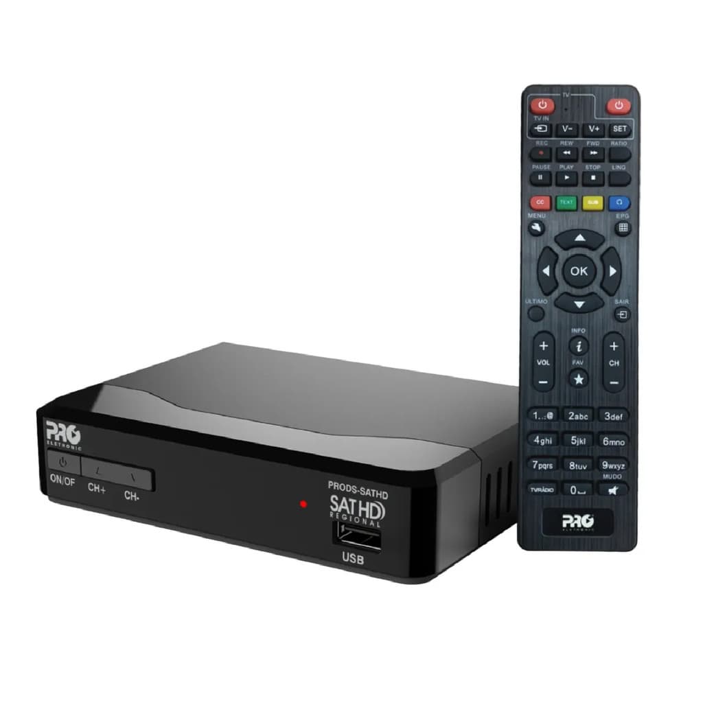 Receptor Digital Proeletronic Full HD Nova Parabólica Sat Hd Regional Compatível Receptor Bedin