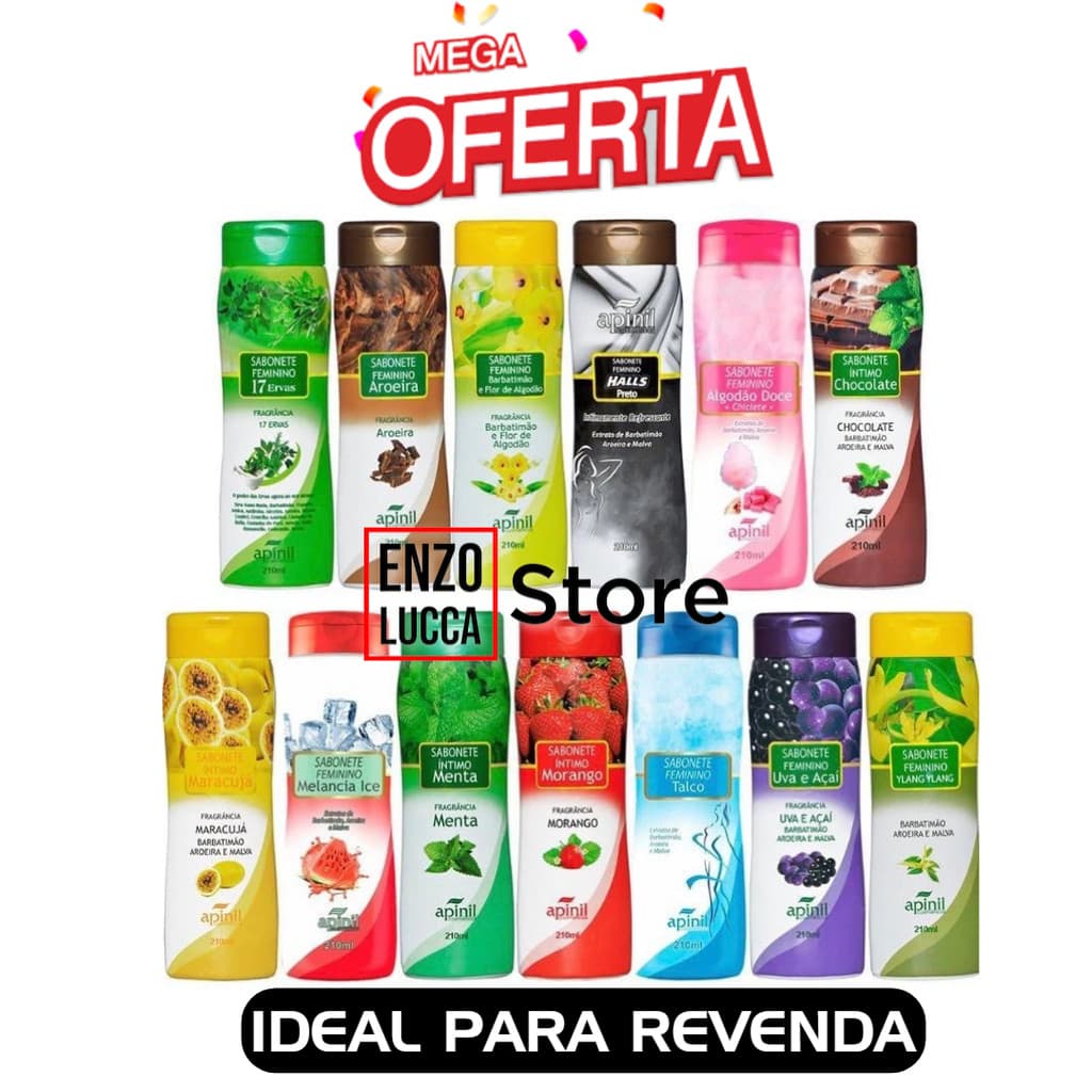 Kit 6 und Sabonete Íntimo Apinil — ESCOLHER CHAT - Atacado | Higiene Feminina pH Balanceado