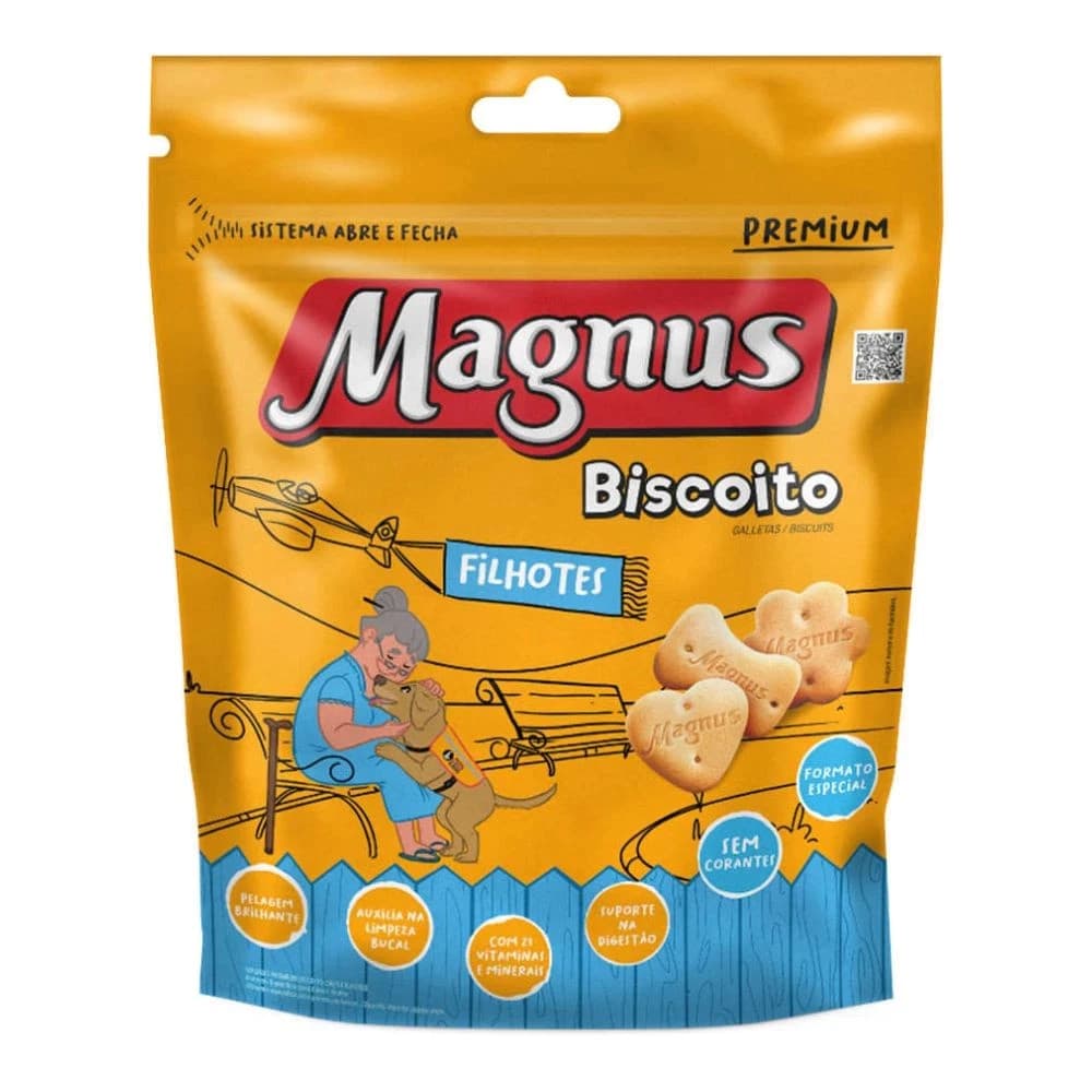 Biscoito Para Cães Magnus Filhotes Sem Corantes 250g ótima para Cães