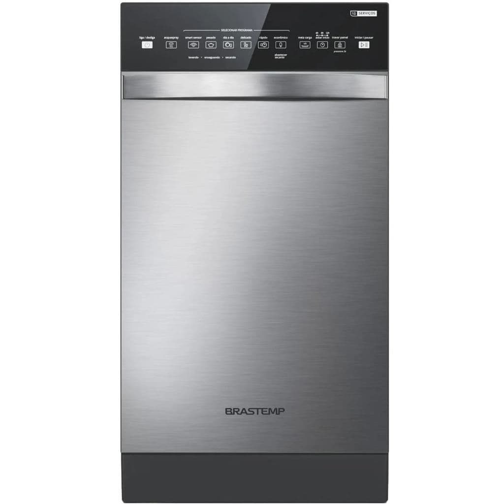Lava-louças Brastemp BLF10BR 10 Serviços Ciclo Pesado Inox