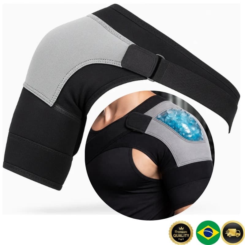 Ombreira Ortopédica com compartimento de gelo - Unissex – Protetor de Ombro e Clavícula Bilateral Treino e Reabilitação