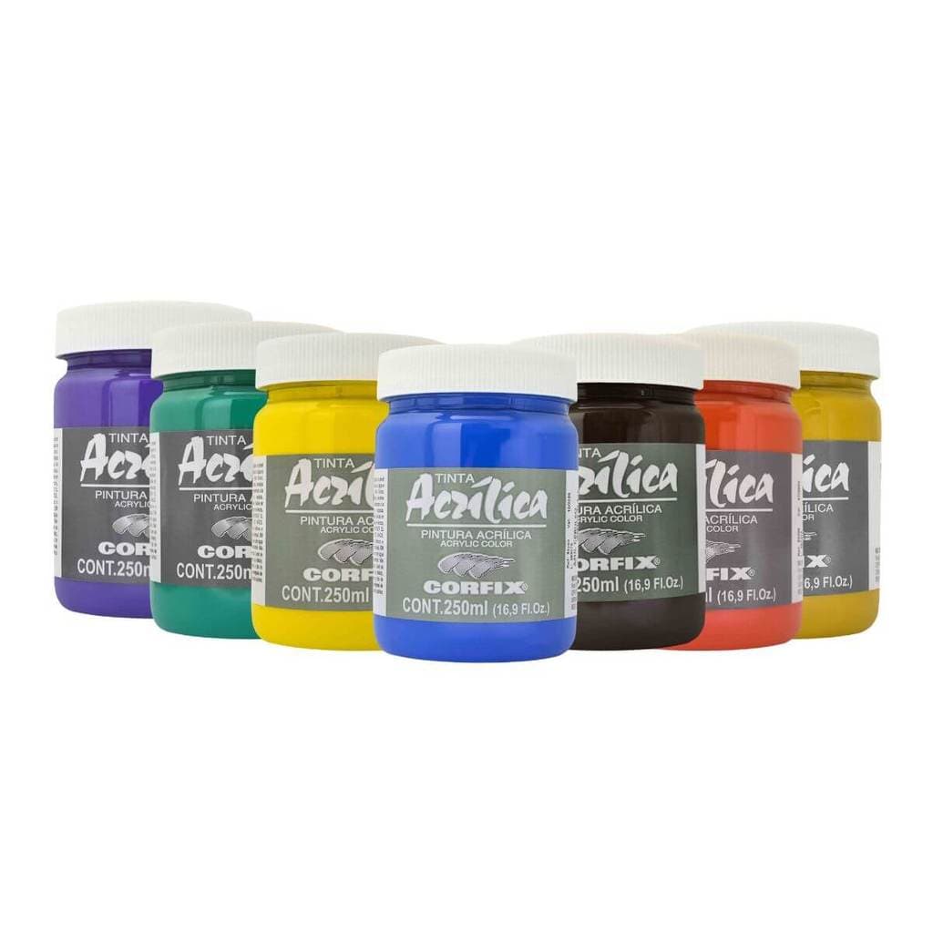 Tinta Acrílica Artística Para Telas Corfix 250ml GP1 - Cores