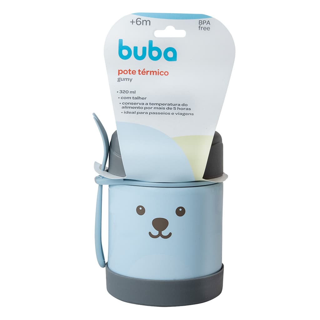 Pote Térmico Com Talher Buba Gumy Azul 320ml
