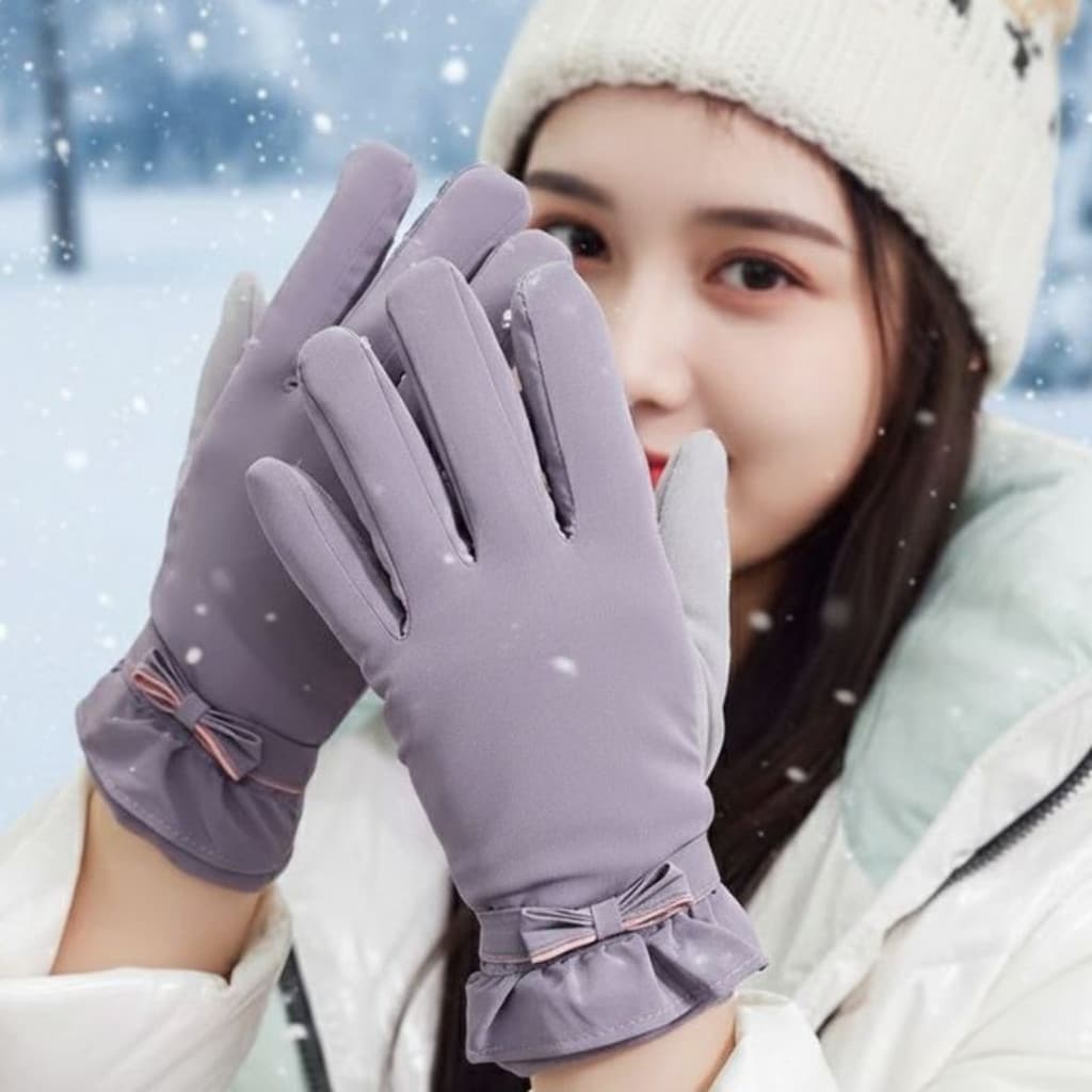 Luva Feminina Térmicas Pelinho À Prova De Vento Quente Impermeável Para Mulher Luva de Frio