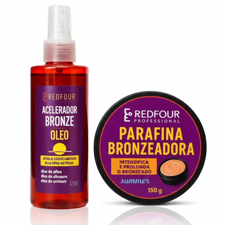 Kit Bronzeador 120ml + Parafina Aceleradora Summer Bronze RedFour 150g