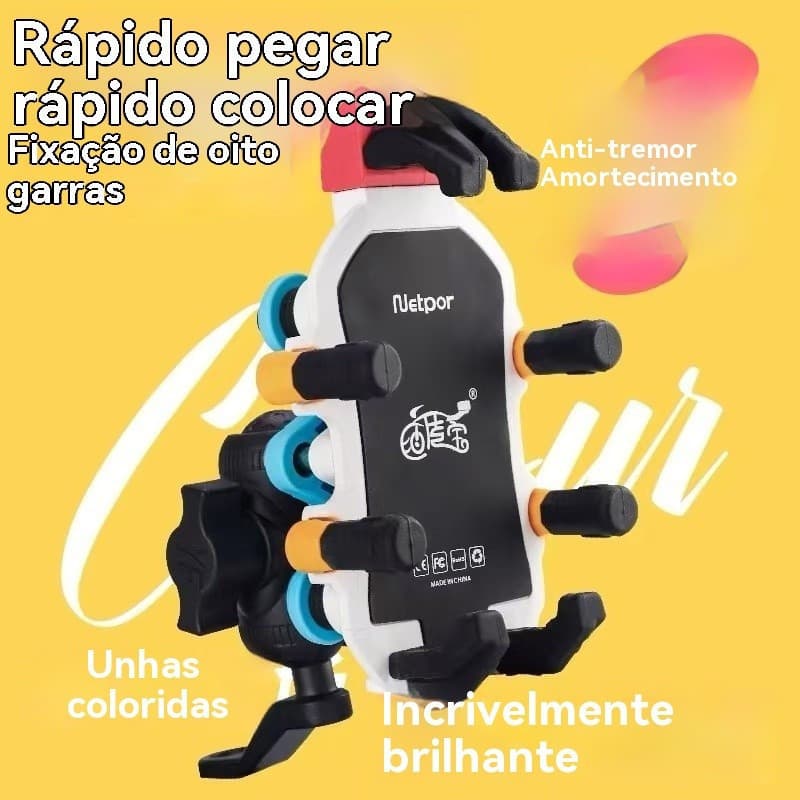 Suporte de celular para veículo elétrico, equipamento antirroubo e antivibração colorido para motocicleta elétrica, para