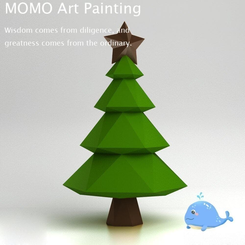 Papel MOMO Modelo de papel geométrico tridimensional Desktop Árvore de Natal Animal Modelo de papel 3d DIY Enfeites de m