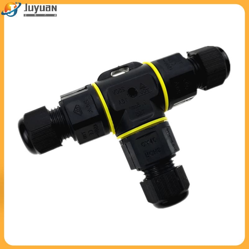 Cabo De 1 Unidade Conector À Prova D'água Em Forma De T Junta De Alimentação Conjunto De Lâmpadas Externas Articulações 