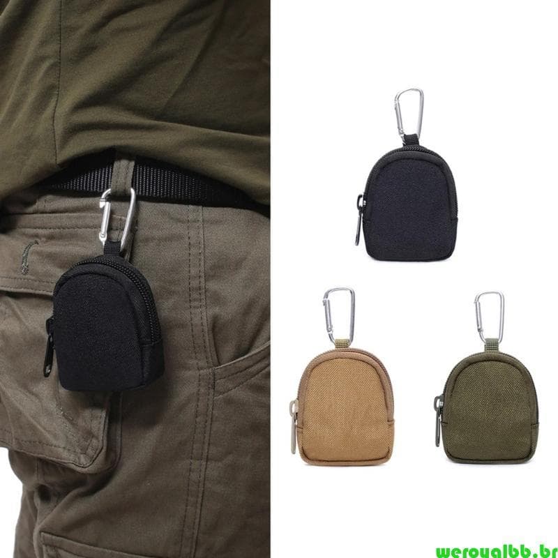 weroyalbb Resistente Ao Desgaste Ar Livre Bolsa De Moedas Fone De Ouvido Bolsas Chaveiro Zíperes Bolso Saco Chave Cinto 