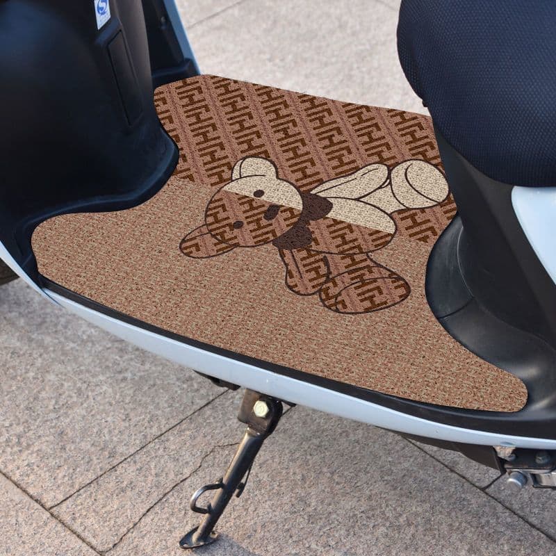 Tapete Universal para Scooter Elétrico de Luxo Leve, Tapete de PVC Cortável com Laço de Fio, Protetor de Pedal, Tapete R