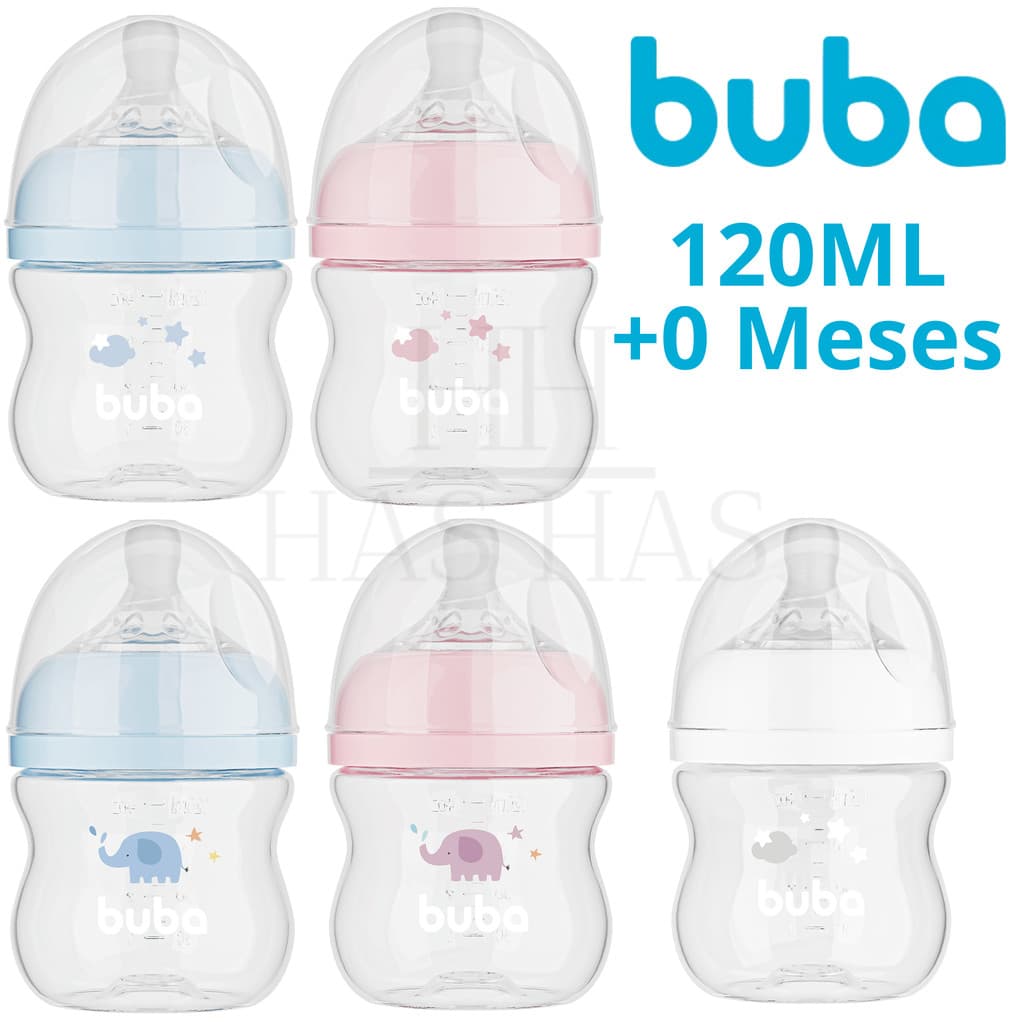 Mamadeira Anticolica +0 Meses Ultra Soft 120ml Buba Antivazamento Infantil Menino Menina Azul Rosa