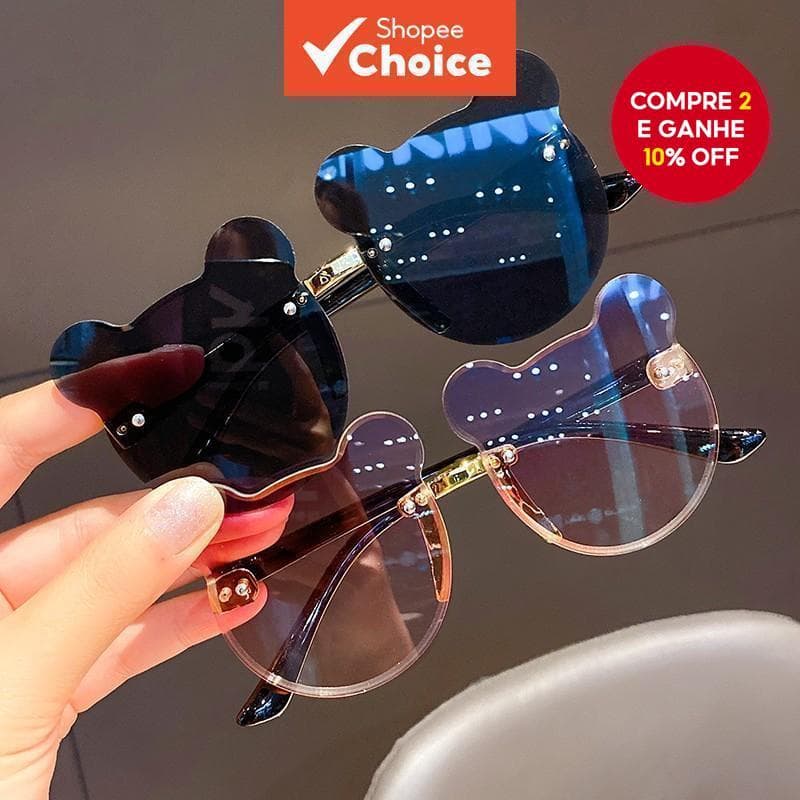  Óculos de Sol Infantil: Moda e Fofos Óculos de Sol Cartoon Urso para Meninos e Meninas, Proteção UV, Tendência em