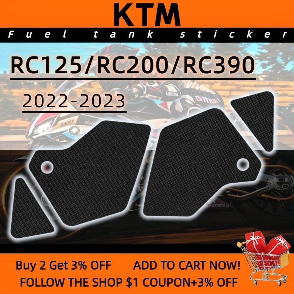 Para KTM RC125/RC200/RC390 2022-2023 Almofada Do Tanque Da Motocicleta Deslizamento Lado De Combustível Protetor Adesivo