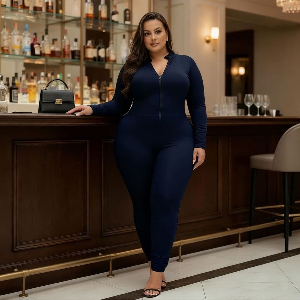 Macacão feminino manga calça longa suplex virginia GG PLUS SIZE tecido suplex festa balada