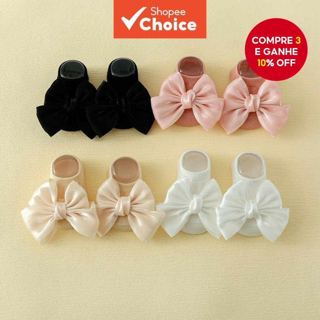 Meias Infantis Antiderrapantes Adesivas , Algodão Respirável , Itens Essenciais Para Recém-Nascidos