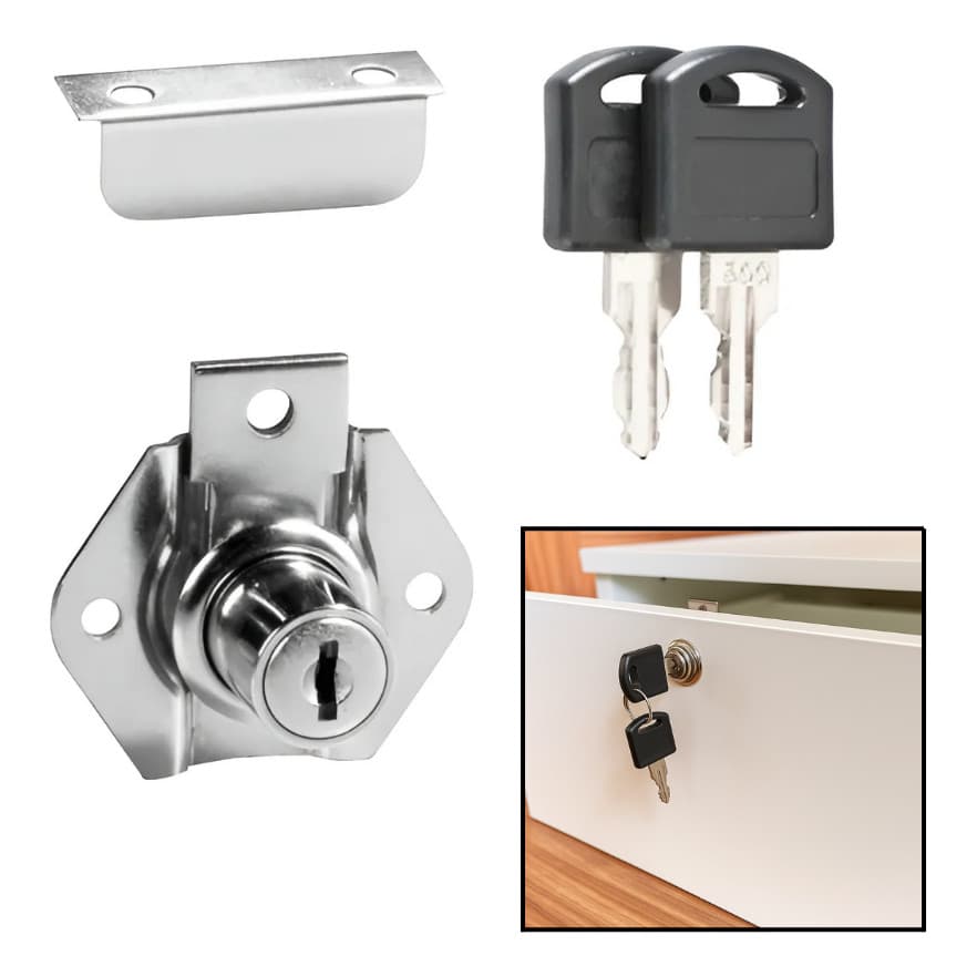 Kit 10 Fechadura Mesmo Segredo Portas Gavetas 22mm Moveis