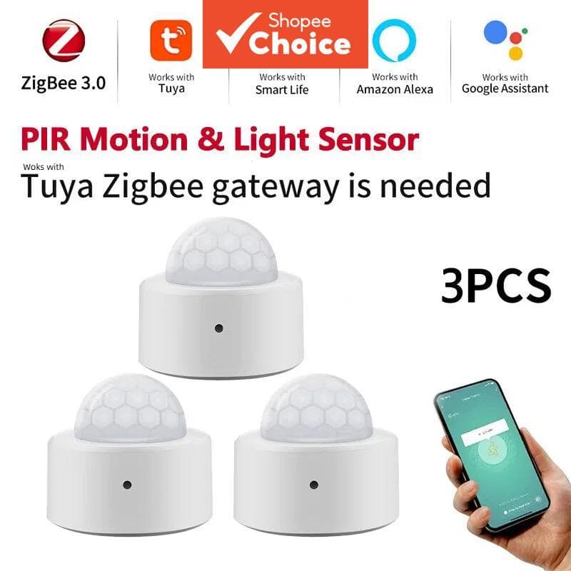 Sensor De Movimento ZigBee PIR Tuya 3 Unidades Detector Humano Alarme De Segurança Sem Fio