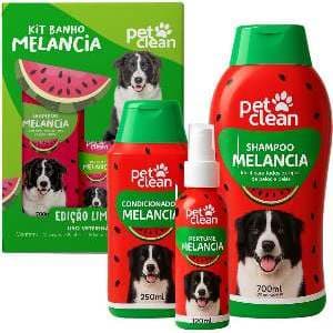 Kit Banho Melancia Cães Gatos Shampoo Condicionador Perfume  Pet Clean