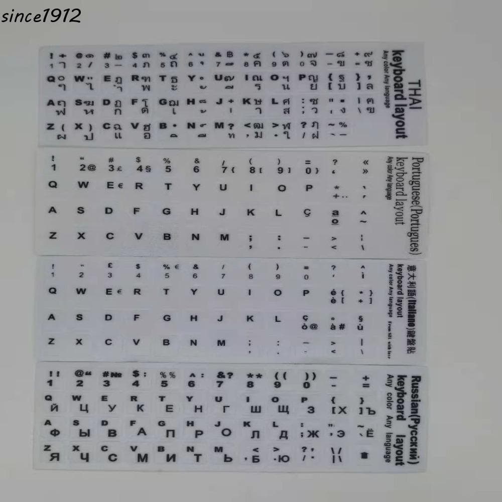 SINCE Teclado Adesivos Sem Desbotamento Alfabeto Layout Portátil PC Multi-Idioma Russo Deutsch Botão