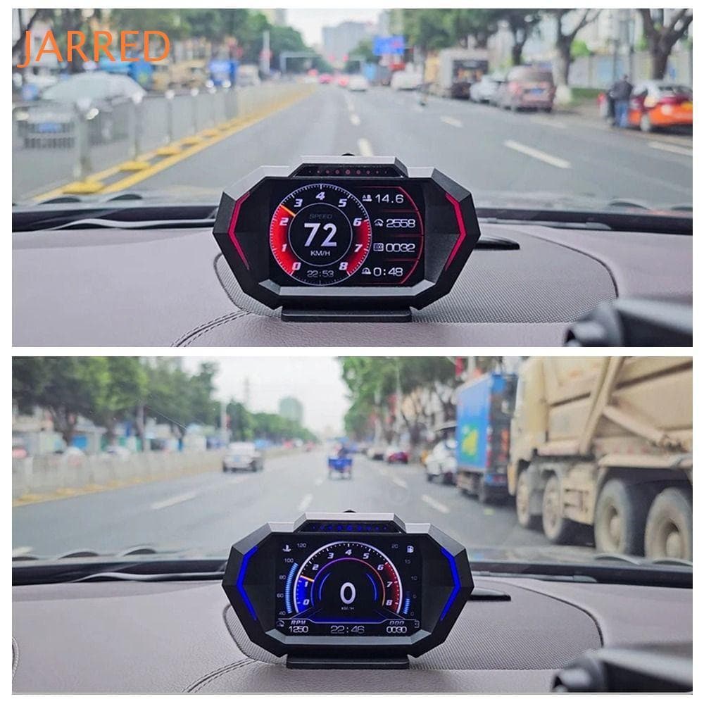 JARRED Car Head Up Display , Velocímetro Digital De Plástico HUD , Projetor De Pára-Brisa Portátil Detector KMH/MPH