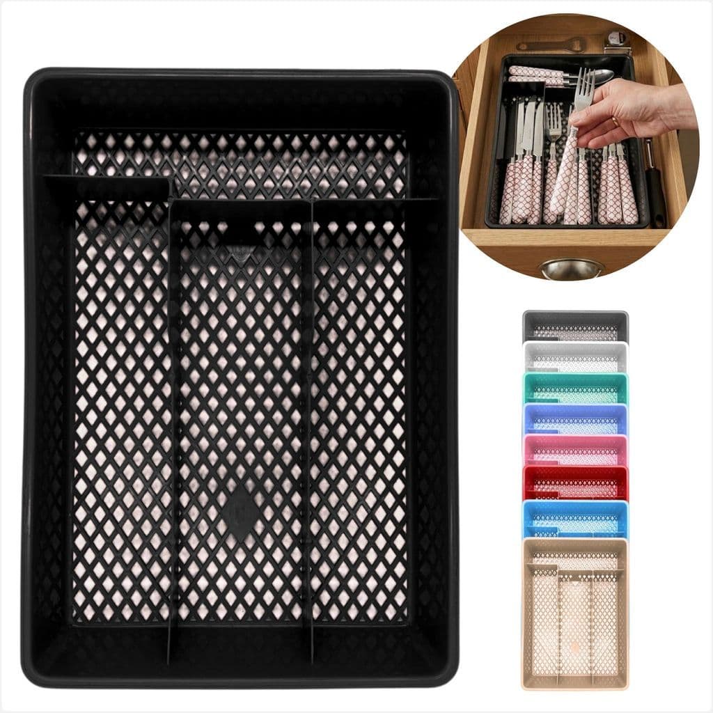 Porta Talheres Com 4 Divisorias Escorredor Organizador de Gavetas