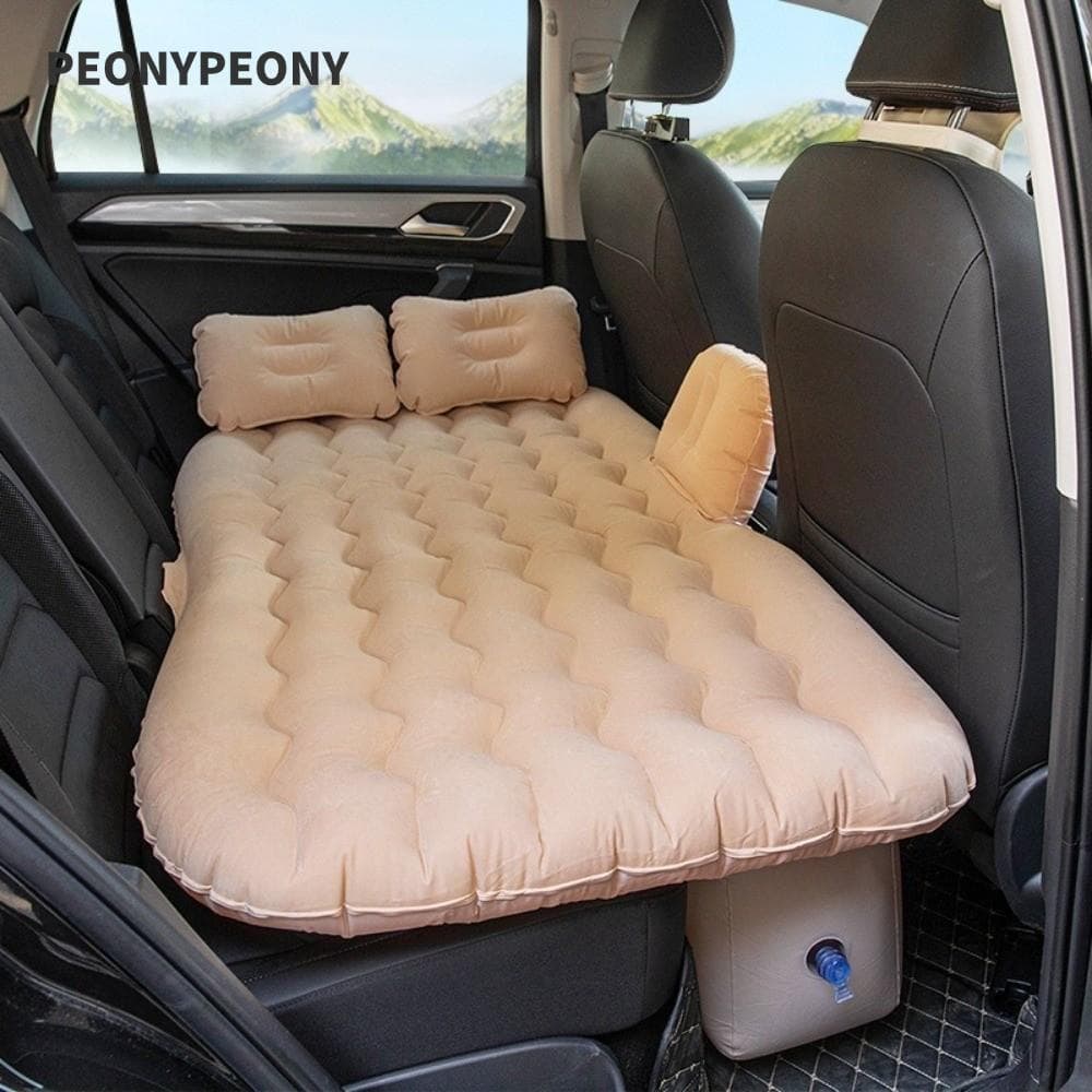 Tapete De Cama De Viagem Para Carro PEONY , Colchão Inflável De Ar Flocado , Assento Traseiro Sedan