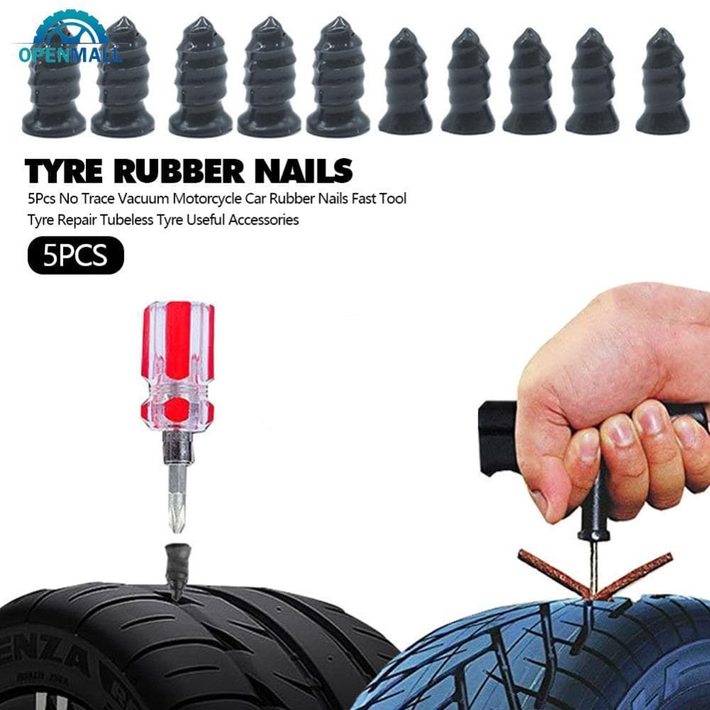 OPENMALL 5 Pçs Nenhum Traço Vácuo Motocicleta Carro Unhas De Borracha Ferramenta Rápida Reparação Pneu Sem Câmara Acessó