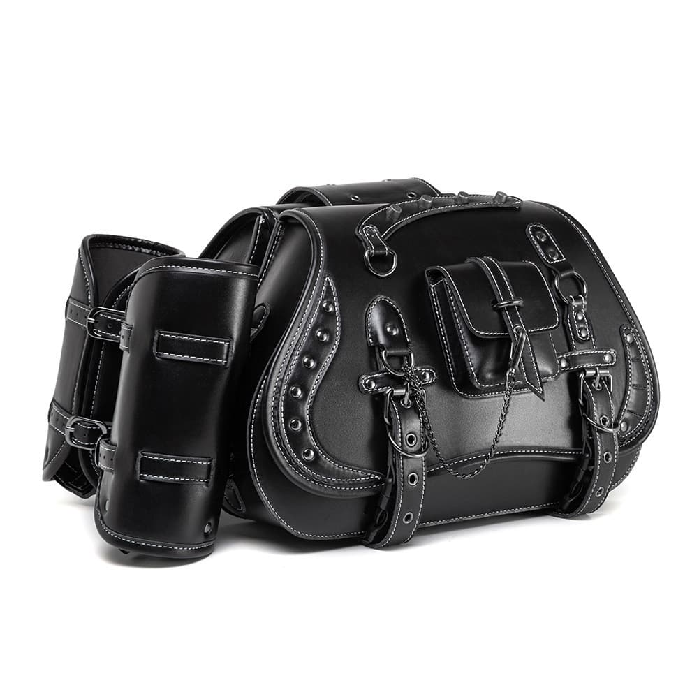 ((1 par) Bolsa para assento traseiro de grande capacidade para motocicleta com bolsa para garrafa de água Bolsa traseira