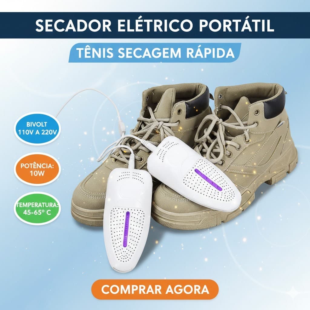 Secador Elétrico Portátil Sapatos Tênis Secagem Rápida top