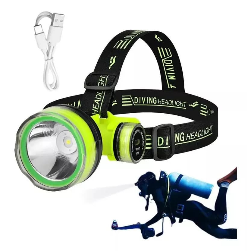 Lanterna De Cabeça Mergulho Pesca Led Usb Prova Dágua Cor Da Lanterna Strong-light Cor Da Luz Branco