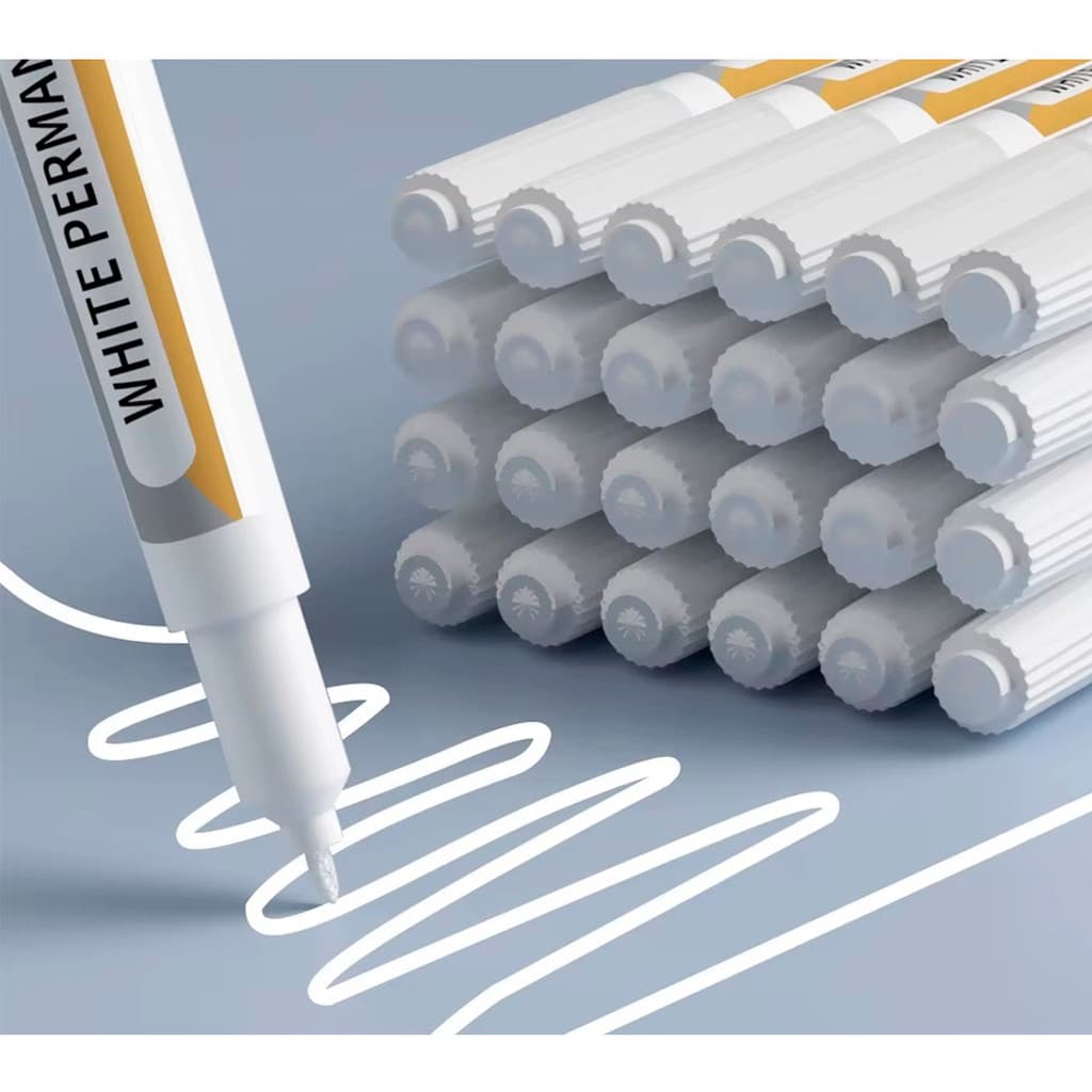 Caneta Marcador Permanente Branca 1.0mm Desenho Branca