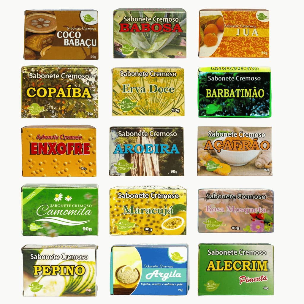 Kit com 12 unidades - Sabonete Natural Cremoso - 90g - Aroeira Cosmética