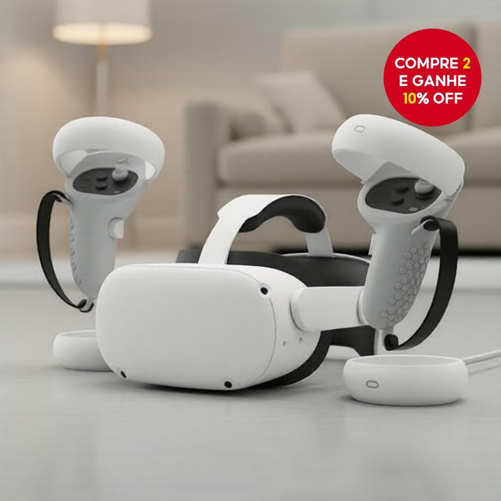  Oculus Meta Quest 2 Apertos de Controle com Capa Antiderrapante para Controles e Protetores de Joystick, 1 Par, Cinza