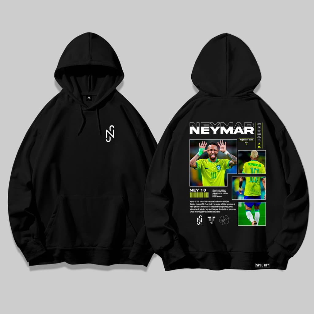 Moletom Unissex Neymar Brasil Jogador Futebol Brasil Premium Star Confortavel E Forrado