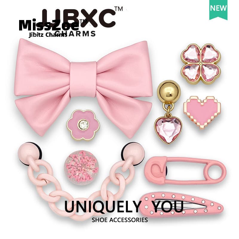 metal JJBXC Sacos Charme Buraco Acessórios Rosa Diamante Trevo Quatro Folhas