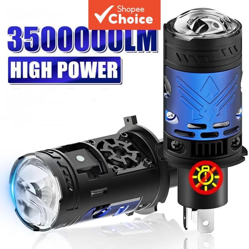  Lente Projetora de Farol LED H4/9003/HB2 de Alta Potência Canbus Luz Forte 35000LM 160W Ventilador Turbo de