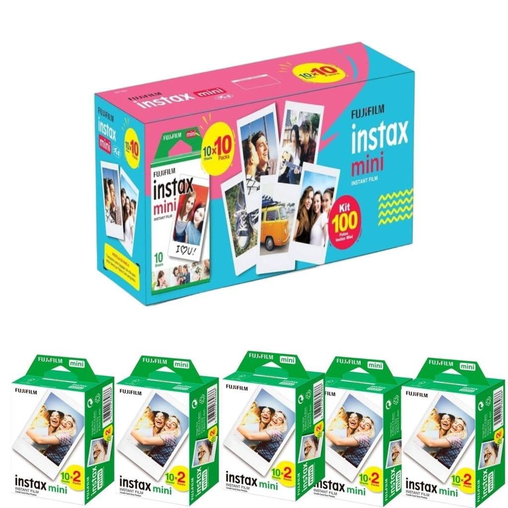 Kit 100 Fotos Filme Instax Mini Para câmeras e Impressoras Instax Mini
