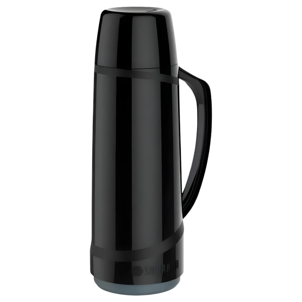 Garrafa Térmica 1L Soprano Cristal Preta Bebidas Quentes e Frias Café Chimarrão Alta Conservação