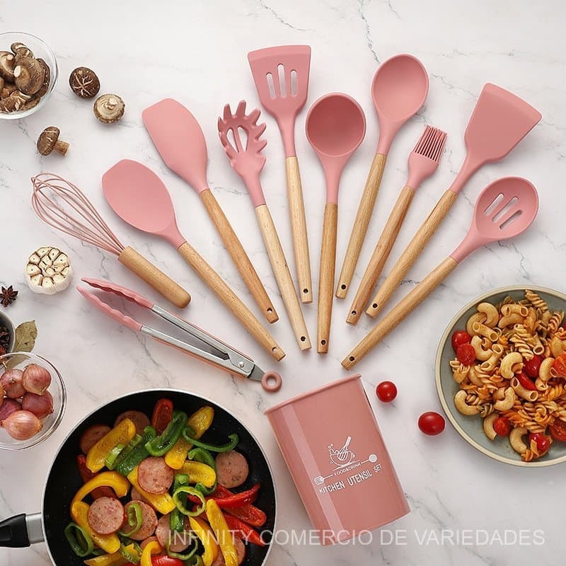 12 Pcs UtensíLios De Cozinha - Leve E FáCil De Usar, Isolamento TéRmico Anti Queimadura Seguro Promoção